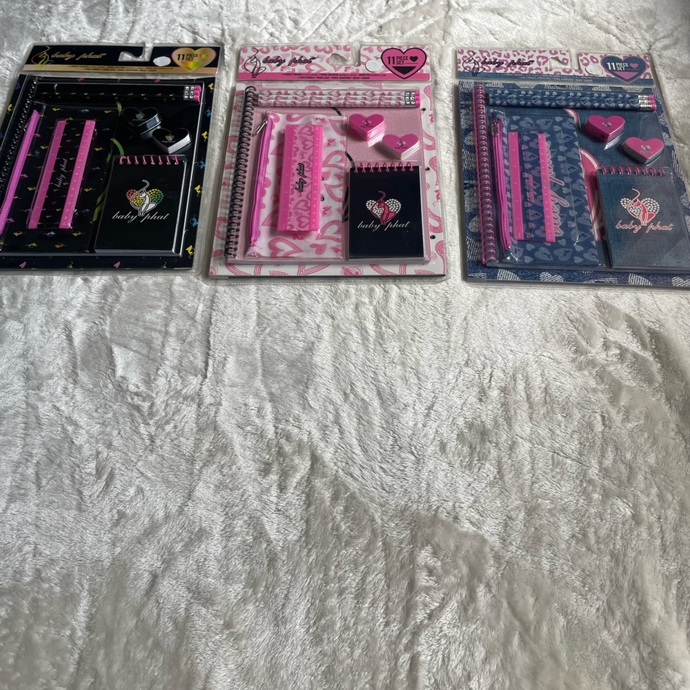 3pack Baby phat stationery 11 piece set on each pack